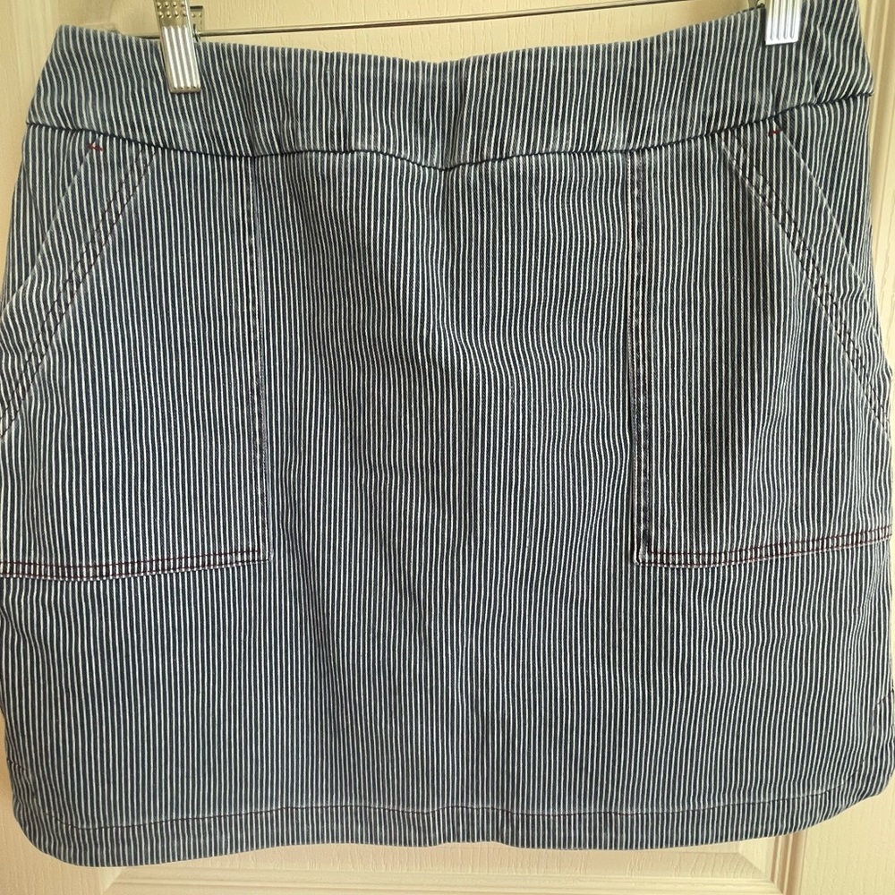 Tribal | Pinstripe| Mini Skirt | Biker Shorts| Sz Large | Contrast Detail | NWOT